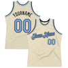 Custom Cream Light Blue Black-White Authentic Throwback Basketball Jersey