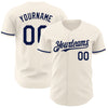 Custom Cream Navy Authentic Baseball Jersey