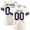 Custom Cream Navy Authentic Football Jersey