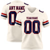 Custom Cream Navy-Red Authentic Football Jersey
