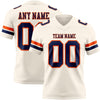 Custom Cream Navy-Orange Authentic Football Jersey