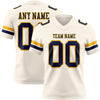 Custom Cream Navy-Gold Authentic Football Jersey
