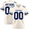 Custom Cream Navy-Light Blue Authentic Football Jersey