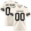 Custom Cream Black Authentic Football Jersey