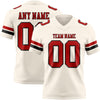 Custom Cream Red-Black Authentic Football Jersey