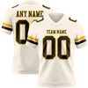 Custom Cream Black-Gold Authentic Football Jersey
