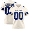 Custom Cream Royal-Black Authentic Football Jersey