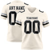 Custom Cream Black-Gray Authentic Football Jersey