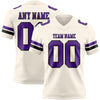Custom Cream Purple-Black Authentic Football Jersey