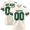 Custom Cream Kelly Green-Black Authentic Football Jersey