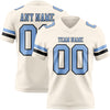 Custom Cream Light Blue-Black Authentic Football Jersey