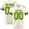 Custom Cream Neon Green-Black Authentic Football Jersey