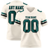 Custom Cream Midnight Green-Black Authentic Football Jersey