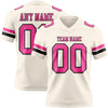 Custom Cream Pink-Black Authentic Football Jersey