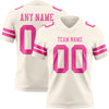 Custom Cream Pink Authentic Football Jersey