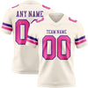 Custom Cream Pink-Purple Authentic Football Jersey