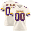 Custom Cream Purple-Gold Authentic Football Jersey
