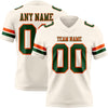 Custom Cream Green-Orange Authentic Football Jersey