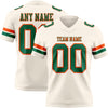 Custom Cream Kelly Green-Orange Authentic Football Jersey