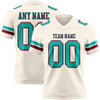 Custom Cream Aqua-Crimson Authentic Football Jersey