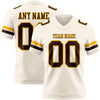 Custom Cream Brown-Gold Authentic Football Jersey