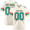 Custom Cream Aqua-Orange Authentic Football Jersey