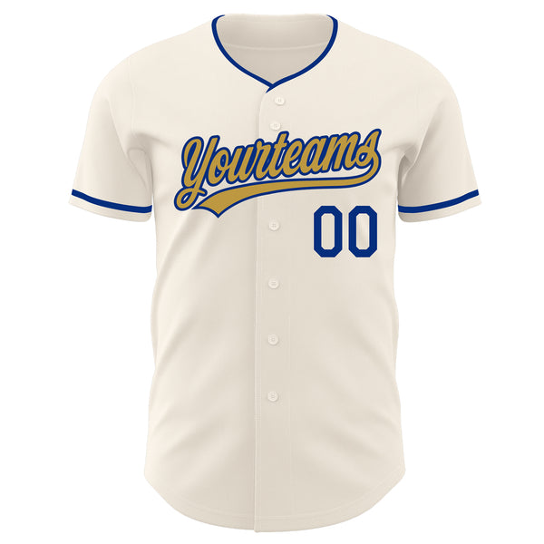 Custom Cream Old Gold-Royal Authentic Baseball Jersey
