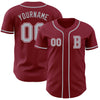 Custom Crimson Gray-White Authentic Baseball Jersey