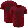 Custom Crimson Black Authentic Baseball Jersey
