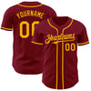 Custom Crimson Gold Authentic Baseball Jersey