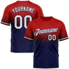 Custom Red White-Navy Fade Fashion Performance T-Shirt