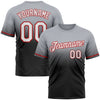 Custom Gray Black-Red Fade Fashion Performance T-Shirt
