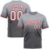 Custom Gray Steel Gray-Red Fade Fashion Performance T-Shirt