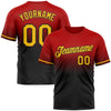 Custom Red Yellow-Black Fade Fashion Performance T-Shirt