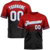 Custom Red Black-Light Blue Fade Fashion Performance T-Shirt
