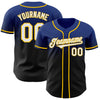 Custom Royal Black-Yellow Authentic Fade Fashion Baseball Jersey