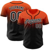 Custom Orange Black-White Authentic Fade Fashion Baseball Jersey