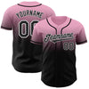 Custom Light Pink Black-White Authentic Fade Fashion Baseball Jersey