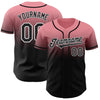 Custom Medium Pink Black-White Authentic Fade Fashion Baseball Jersey