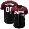Custom Burgundy Black-Gray Authentic Fade Fashion Baseball Jersey