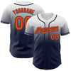 Custom White Orange-Navy Authentic Fade Fashion Baseball Jersey