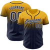 Custom Gold Navy-White Authentic Fade Fashion Baseball Jersey