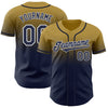Custom Old Gold Navy-White Authentic Fade Fashion Baseball Jersey