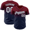 Custom Crimson White-Navy Authentic Fade Fashion Baseball Jersey