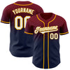Custom Crimson Navy-Gold Authentic Fade Fashion Baseball Jersey