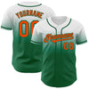 Custom White Orange-Kelly Green Authentic Fade Fashion Baseball Jersey