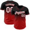 Custom Black White-Red Authentic Fade Fashion Baseball Jersey