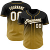 Custom Black White-Old Gold Authentic Fade Fashion Baseball Jersey
