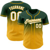 Custom Green White-Gold Authentic Fade Fashion Baseball Jersey