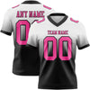 Custom White Pink-Black Authentic Fade Fashion Football Jersey